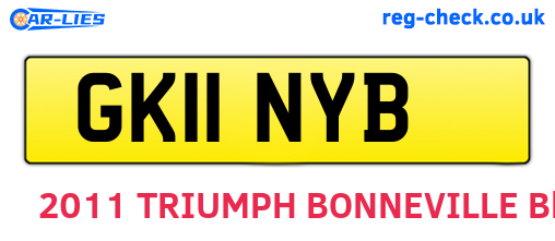 GK11NYB are the vehicle registration plates.