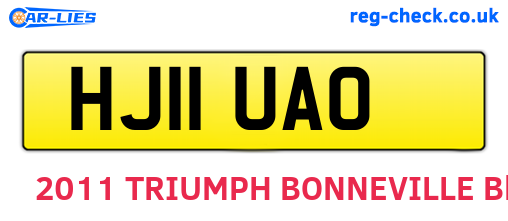 HJ11UAO are the vehicle registration plates.