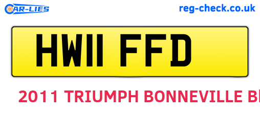HW11FFD are the vehicle registration plates.