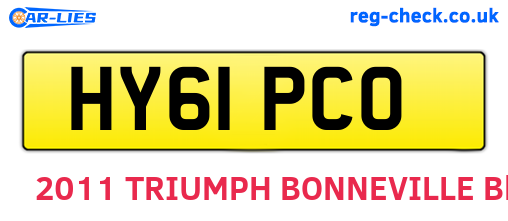 HY61PCO are the vehicle registration plates.