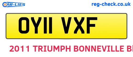 OY11VXF are the vehicle registration plates.