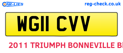 WG11CVV are the vehicle registration plates.