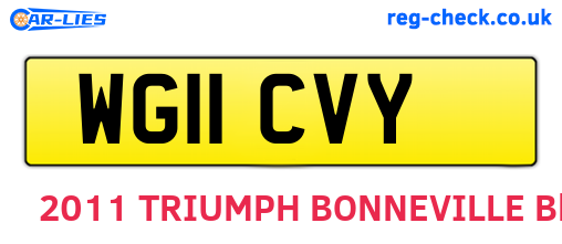 WG11CVY are the vehicle registration plates.