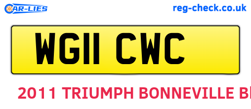 WG11CWC are the vehicle registration plates.