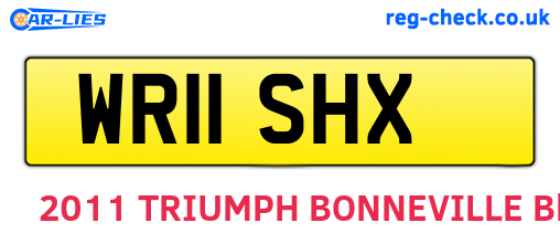 WR11SHX are the vehicle registration plates.