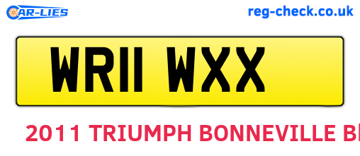 WR11WXX are the vehicle registration plates.