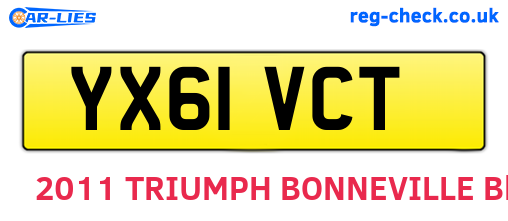 YX61VCT are the vehicle registration plates.
