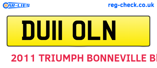DU11OLN are the vehicle registration plates.