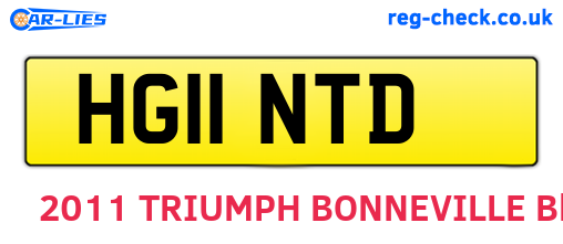 HG11NTD are the vehicle registration plates.