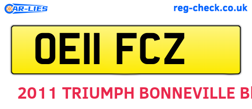 OE11FCZ are the vehicle registration plates.