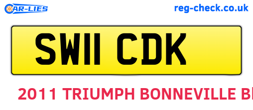 SW11CDK are the vehicle registration plates.