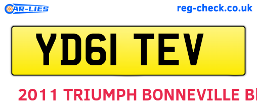 YD61TEV are the vehicle registration plates.