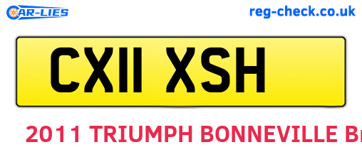 CX11XSH are the vehicle registration plates.