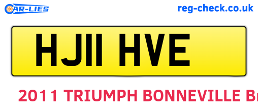 HJ11HVE are the vehicle registration plates.