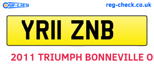 YR11ZNB are the vehicle registration plates.