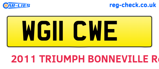 WG11CWE are the vehicle registration plates.