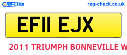 EF11EJX are the vehicle registration plates.