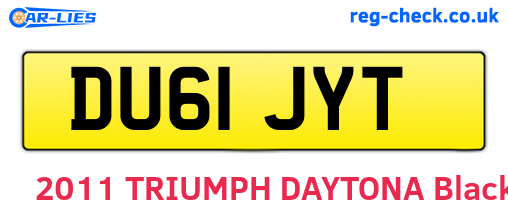 DU61JYT are the vehicle registration plates.