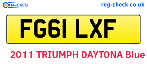 FG61LXF are the vehicle registration plates.