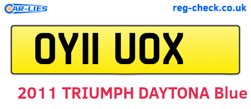OY11UOX are the vehicle registration plates.