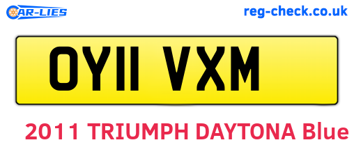 OY11VXM are the vehicle registration plates.