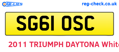 SG61OSC are the vehicle registration plates.