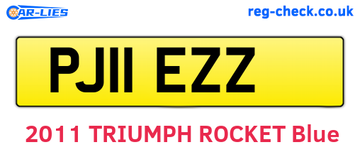 PJ11EZZ are the vehicle registration plates.