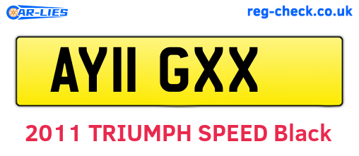 AY11GXX are the vehicle registration plates.
