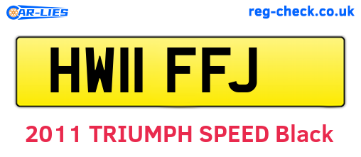HW11FFJ are the vehicle registration plates.