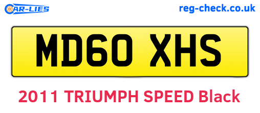MD60XHS are the vehicle registration plates.