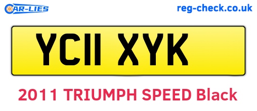 YC11XYK are the vehicle registration plates.