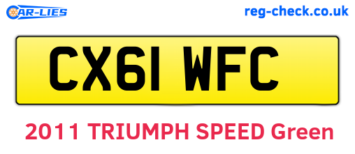 CX61WFC are the vehicle registration plates.