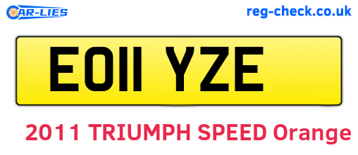 EO11YZE are the vehicle registration plates.