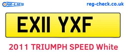 EX11YXF are the vehicle registration plates.