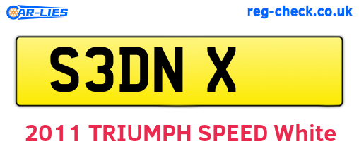 S3DNX are the vehicle registration plates.