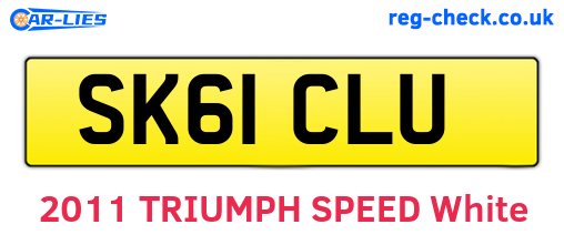 SK61CLU are the vehicle registration plates.
