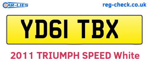 YD61TBX are the vehicle registration plates.