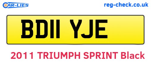 BD11YJE are the vehicle registration plates.