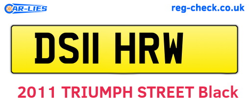 DS11HRW are the vehicle registration plates.