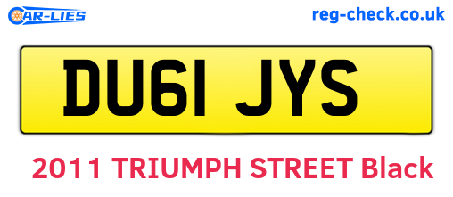 DU61JYS are the vehicle registration plates.