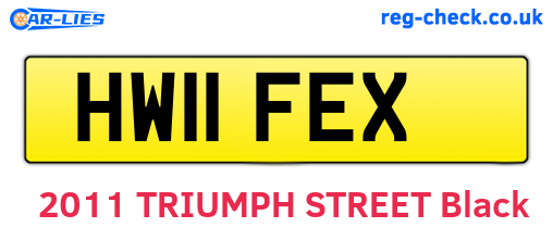 HW11FEX are the vehicle registration plates.