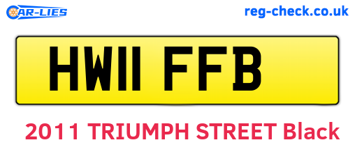 HW11FFB are the vehicle registration plates.