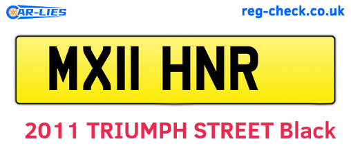 MX11HNR are the vehicle registration plates.