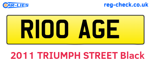 R100AGE are the vehicle registration plates.