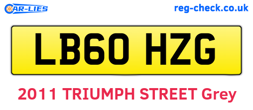 LB60HZG are the vehicle registration plates.