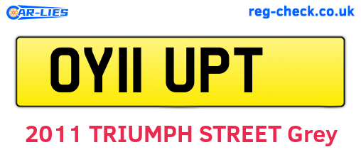 OY11UPT are the vehicle registration plates.