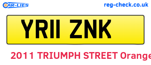 YR11ZNK are the vehicle registration plates.