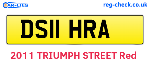 DS11HRA are the vehicle registration plates.