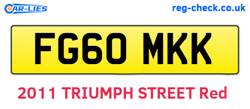FG60MKK are the vehicle registration plates.