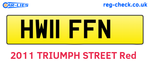 HW11FFN are the vehicle registration plates.
